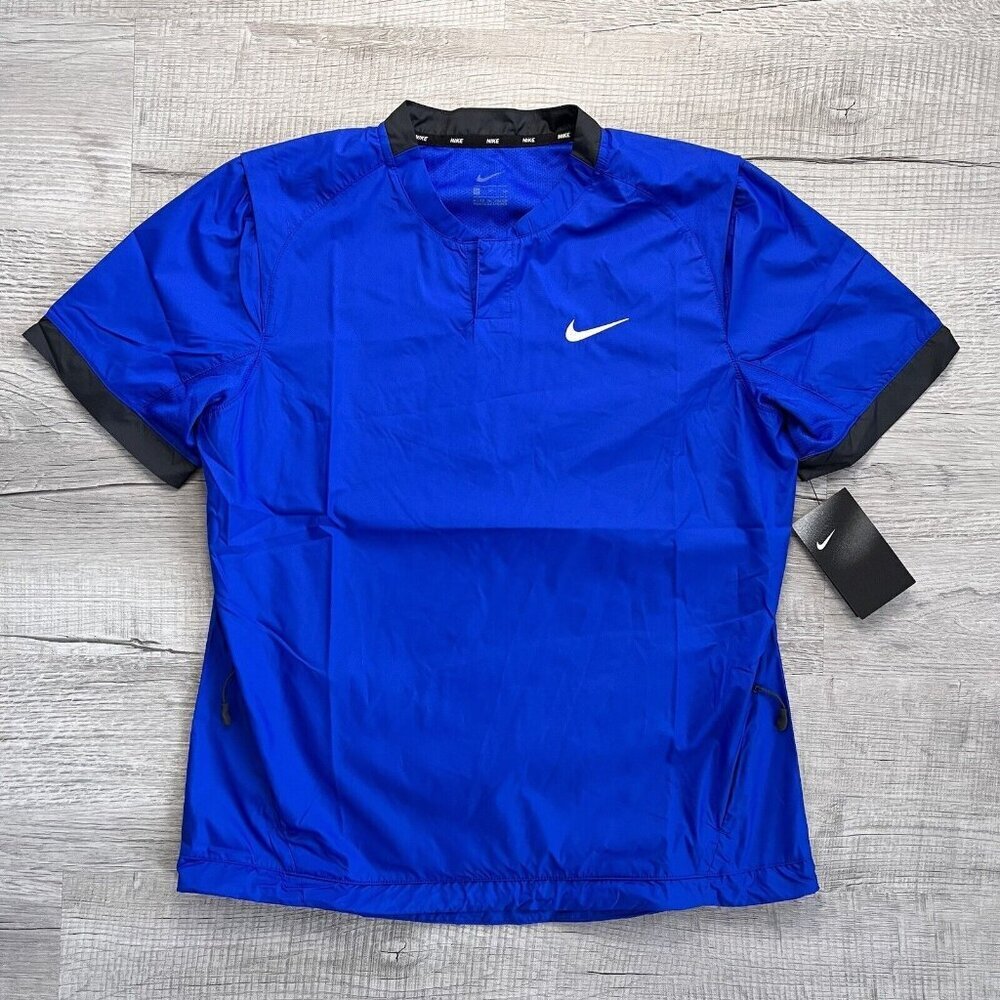 Nike NWT Softball Windbreaker Short‎ Sleeve Women's Small Blue $60 Athletic Top
